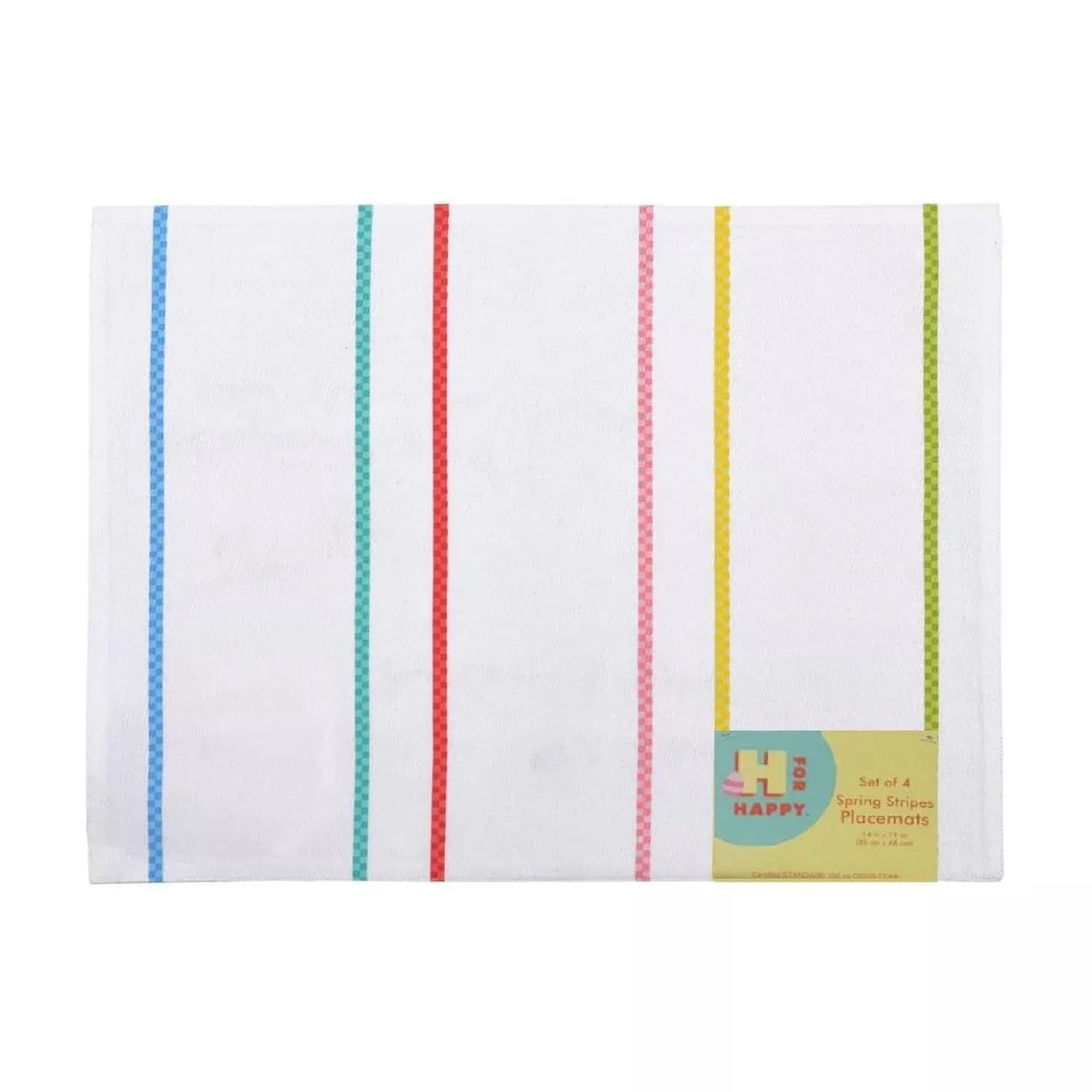 Set of 4 brand new H for Happy Spring Summer Stripes 14